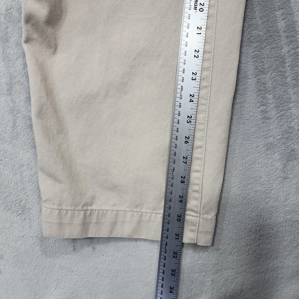 Vintage Basic Editions Pants Mens 36x32 Beige Cargo Regular Fit Cotton Casual
